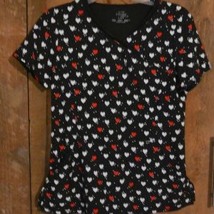 Cherokee Scrub Top - Hearts